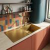 Pure.Sink Exclusivo Gold sink with draining board 100x52 cm Tapwing right PEX47100RT-60